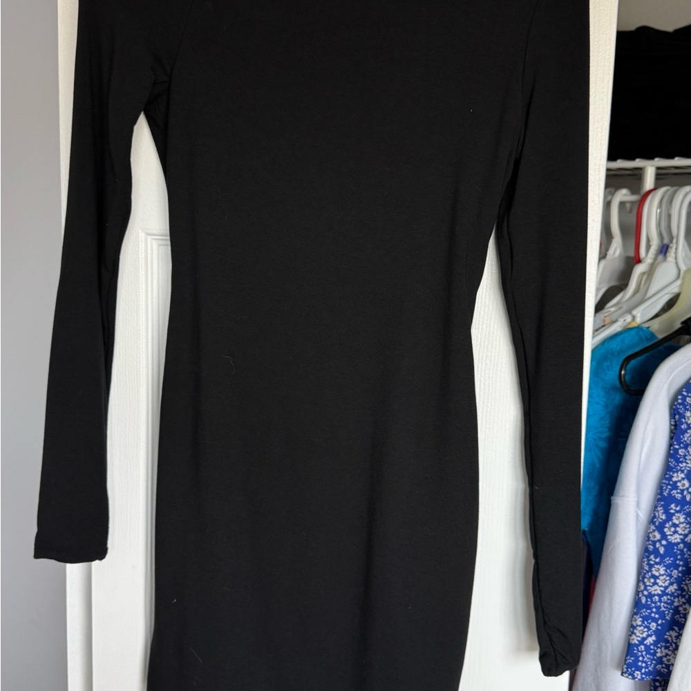 Oh Polly Black Long Sleeve Bodycon Dress